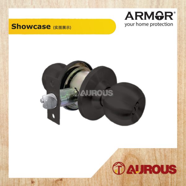 ARMOR STAINLESS STEEL SUS304 CYLINDRICAL LOCK ENTRANCE DOOR LOCK TOMBOL PINTU ACL-1100 ( SS/AC/MB) - Image 2