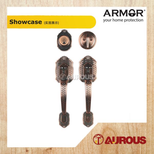 ARMOR DOUBLE DOOR ENTRANCE GRIPSET DOOR HANLE LOCKSET DEADBOLT GRIPSET HANDLE (ATH-120 AC) - Image 2