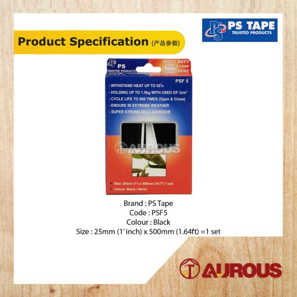 PS TAPE HOOK & LOOP FASTENER VELCRO STRAP (25MM X 500MM+-) PSF5 - Image 4