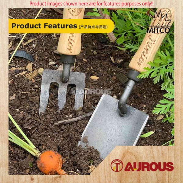MITCO GARDENING TOOLS MINI STEEL SHOVEL / FORK WITH WOOD HANDEL (TW07 / TW08) - Image 8