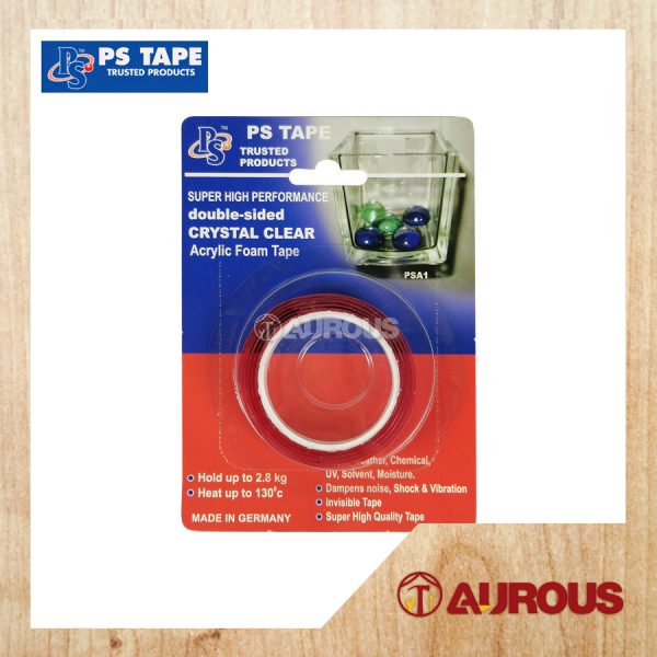 PS TAPE SUPER HIGH PERFORMANCE DOUBLE-SIDED CRYSTAL CLEAR ACRYLIC FOAM TAPE (12MM X 1M) PSA1