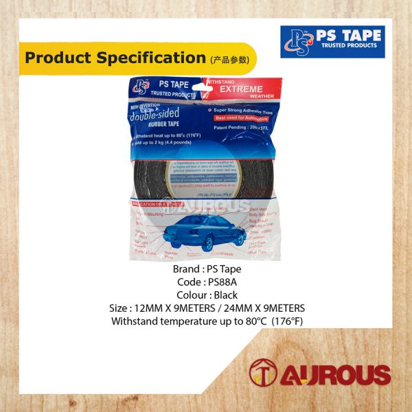 PS TAPE SUPER STRONG DOUBLE SIDED ADHESIVE FOAM TAPE PS88A (12MM / 24MM X 9METER) - Image 5