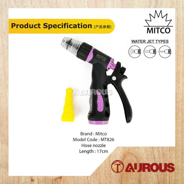 MITCO GARDEN FITTING HOSE NOZZLE WATER JET SPRAY GUN (MT826) - Image 7