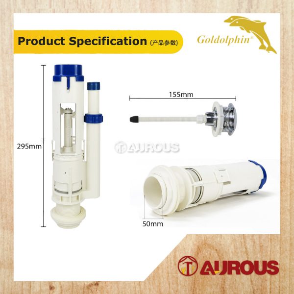 GOLDOLPHIN GDA2001 SF 2"/50MM DUAL FLUSH VALVE COMPLETE WITH SINGLE PRESS BUTTON - Image 5