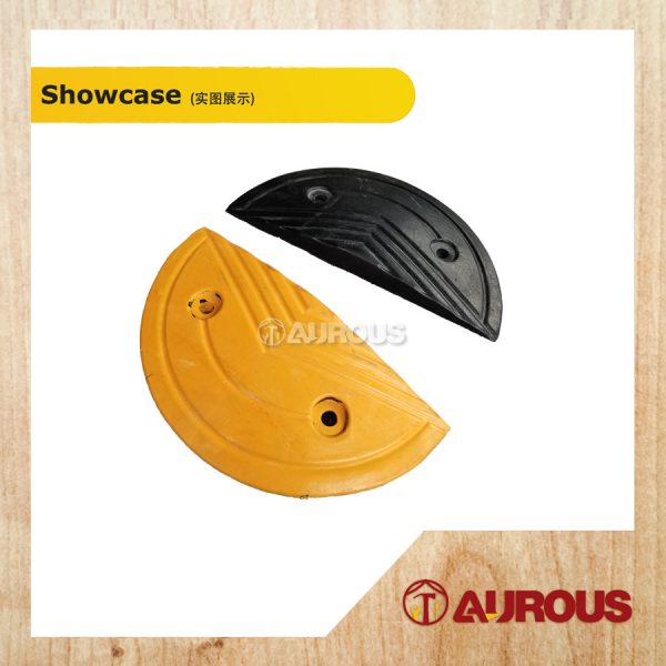HEAVY DUTY YELLOW/BLACK RUBBER SPEED HUMP SPEED BUMP (END PIECE) 2 PCS/SET - Image 2