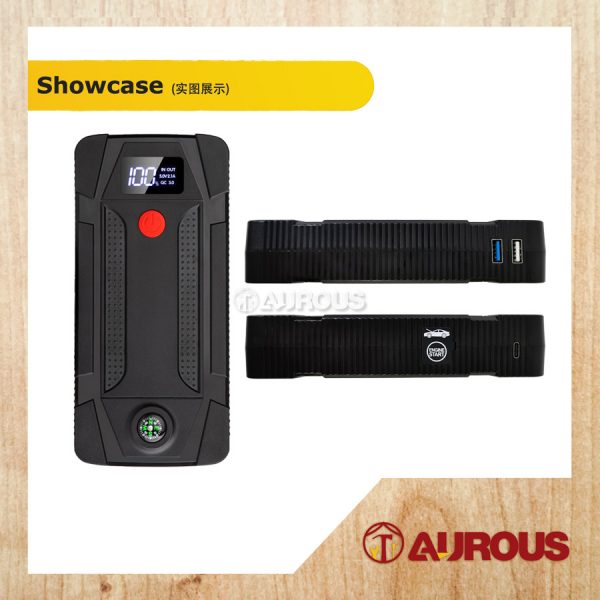 PORTABLE DIGITAL MINI MULTIFUNCTION CAR JUMP STARTER CHARGE POWER BANK WITH 2 USB PORT 20000mAh [BLACK] - Image 2