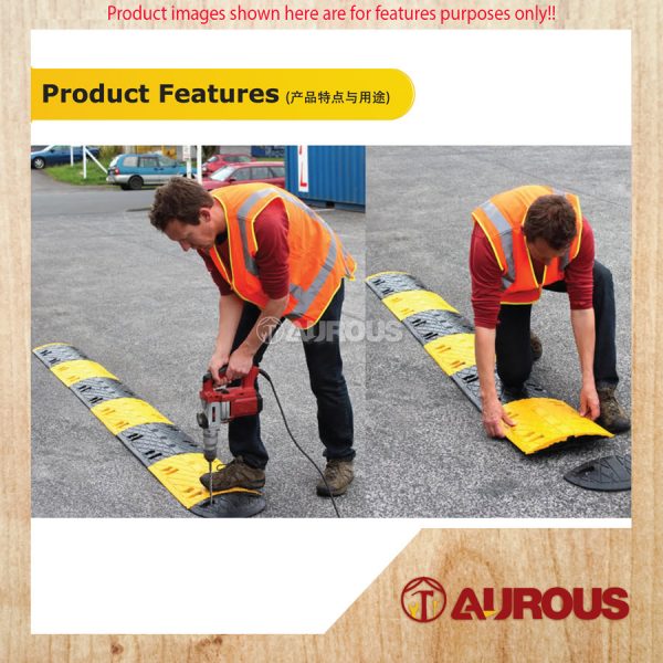 HEAVY DUTY YELLOW/BLACK RUBBER SPEED HUMP SPEED BUMP (END PIECE) 2 PCS/SET - Image 7