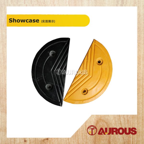 HEAVY DUTY YELLOW/BLACK RUBBER SPEED HUMP SPEED BUMP (END PIECE) 2 PCS/SET - Image 4