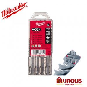 Milwaukee MX4 4 Cut SDS Plus Drill Bits Set ( 5piece) 4932-3528-33