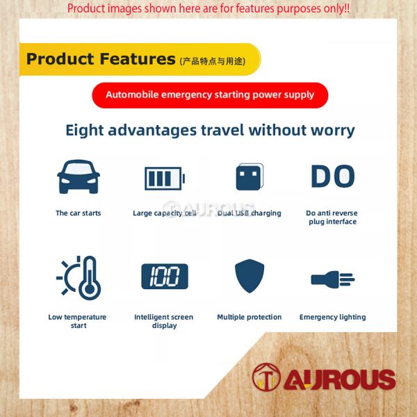 PORTABLE DIGITAL MINI MULTIFUNCTION CAR JUMP STARTER CHARGE POWER BANK WITH 2 USB PORT 20000mAh [BLACK] - Image 8