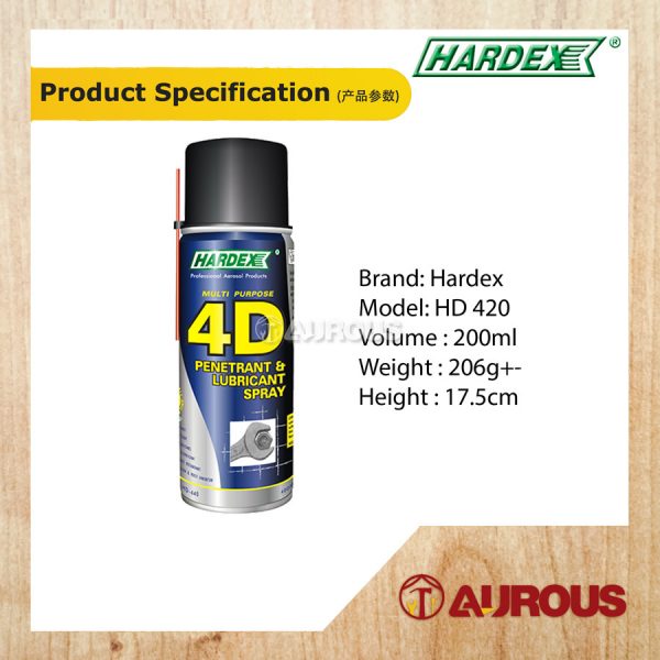 HARDEX 4D PENETRANT & LUBRICANT SPRAY ANTI RUST (HD420) 200ML - Image 5