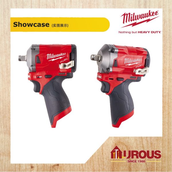 MILWAUKEE M12 FIWF12-302C FUEL STUBBY IMPACT WRENCH + M12 BI-0 SUB COMPACT INFLATOR - Image 2