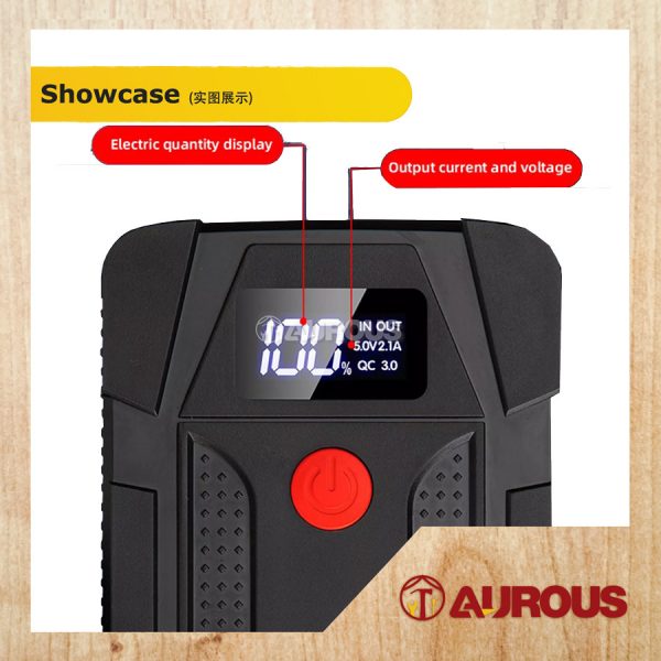 PORTABLE DIGITAL MINI MULTIFUNCTION CAR JUMP STARTER CHARGE POWER BANK WITH 2 USB PORT 20000mAh [BLACK] - Image 6