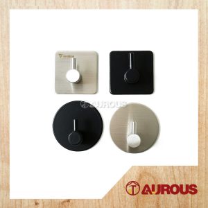SUS 304 SELF ADHESIVE BATHROOM & KITCHEN WALL ROBE HOOK HANGER WITHOUT DRILLING (1 HOOK)