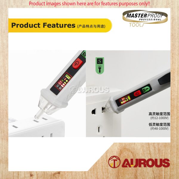 MASTERPROOF DIGITAL TEST PEN VOLTAGE NONTOUCH TESTER VOLTAGE RANGE 12-1000V (68949) - Image 8