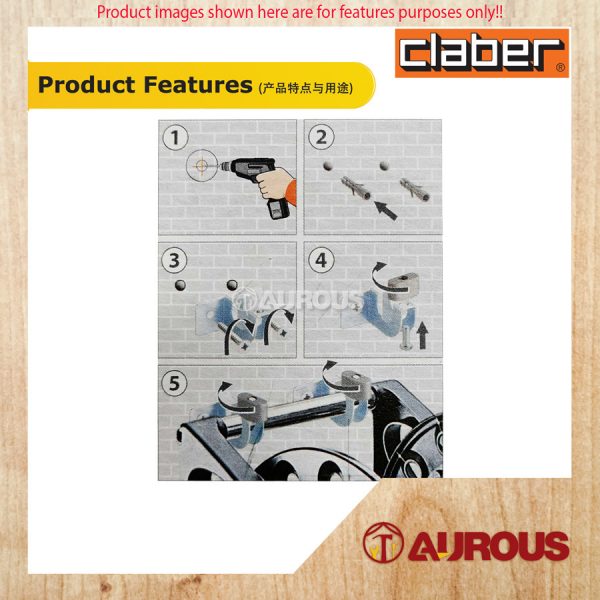 CLABER 8711 WALL MOUNTED BRACKETS FOR HOSE REELS - Image 5