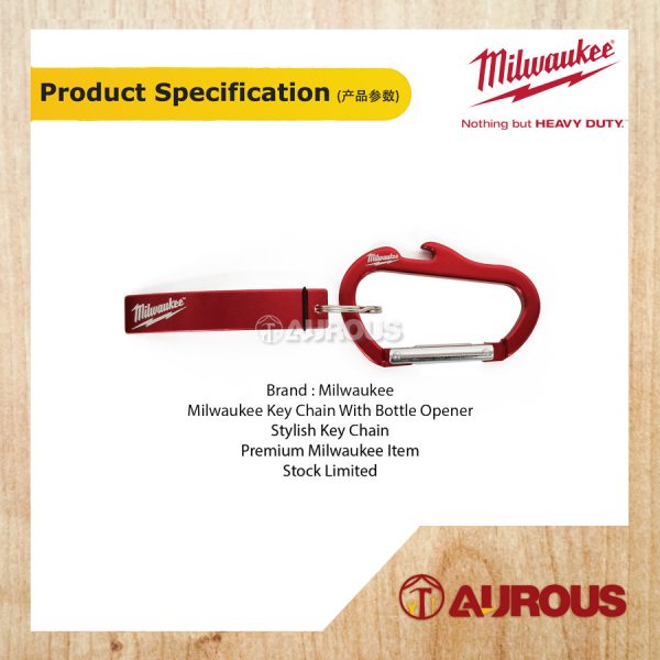 [LIMITED EDITION] MILWAUKEE BOTTLE OPENER LASER ENGRAVE KEY CHAIN & HOOK CARABINER KEYCHAIN - Image 4
