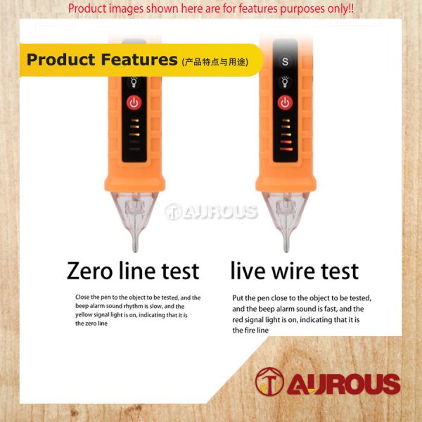 DIGITAL TEST PEN VOLTAGE NON-CONTACT AC VOLTAGE TESTER SENSITIVITY RANGE 12-1000V (YELLOW) - Image 6