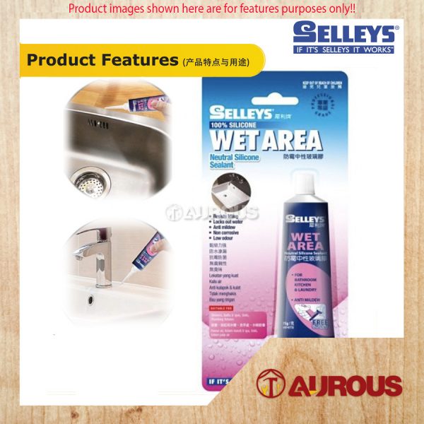 SELLEYS WET AREA NEUTRAL SILICONE SEALANT 75G (WHITE) - Image 6