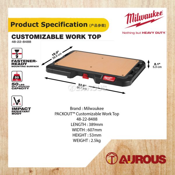 MILWAUKEE PACKOUT CUSTOMIZABLE WORK TOP (48-22-8488) - Image 5