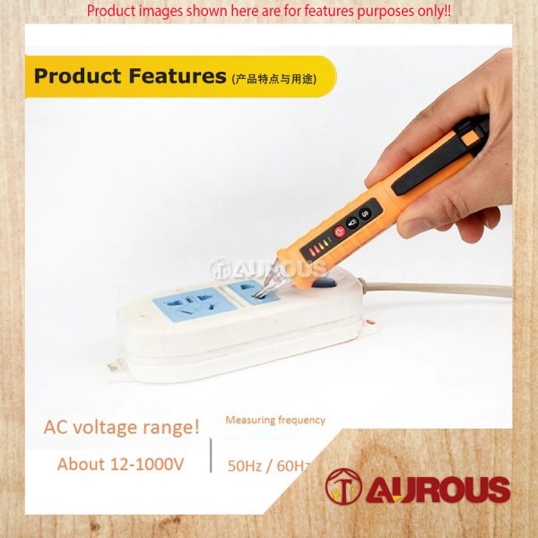 DIGITAL TEST PEN VOLTAGE NON-CONTACT AC VOLTAGE TESTER SENSITIVITY RANGE 12-1000V (YELLOW) - Image 7