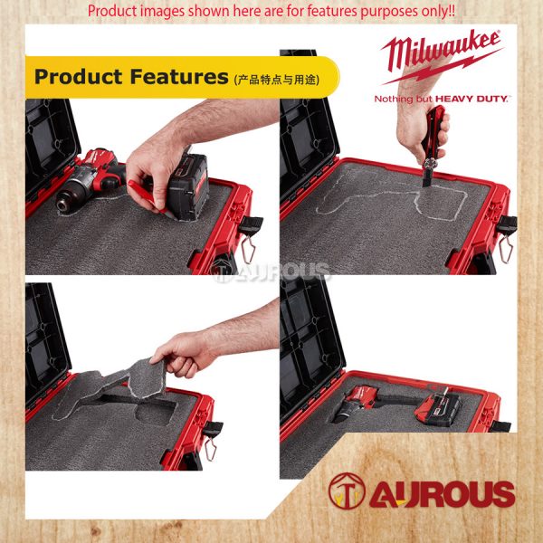 MILWAUKEE IP65 RATED PROTECTION PACKOUT TOOL BOX WITH FOAM INSERT (48-22-8450) - Image 7