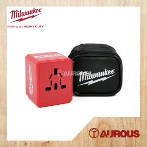MILWAUKEE UNIVERSAL WORLD TRAVEL POWER ADAPTOR WITH 2.4A USB CHARGING PORTS AND TYPE-C WALL CHARGER