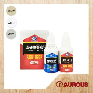 LKB TILE REPAIR A+B GLUE (50G) SET ADHESIVE REPAIRING FOR PORCELAIN CERAMIC TILE CRACK (CREAM/WHITE/GREY)