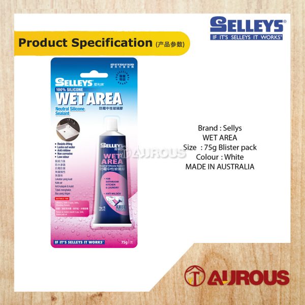 SELLEYS WET AREA NEUTRAL SILICONE SEALANT 75G (WHITE) - Image 4