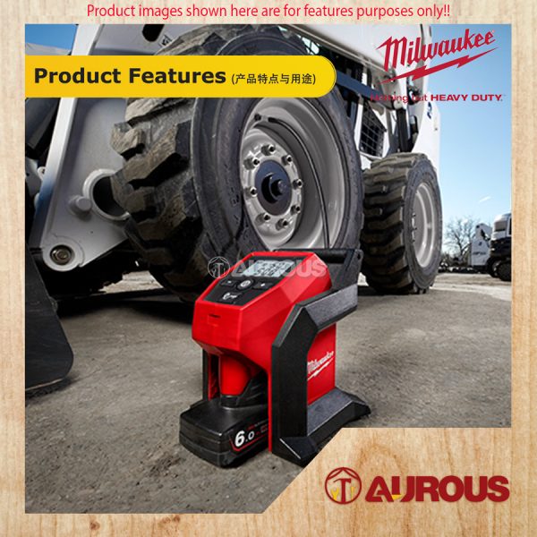 MILWAUKEE CORDLESS BATTERY M12 SUB COMPACT INFLATOR M12 BI-0 (BARE TOOL) - Image 6