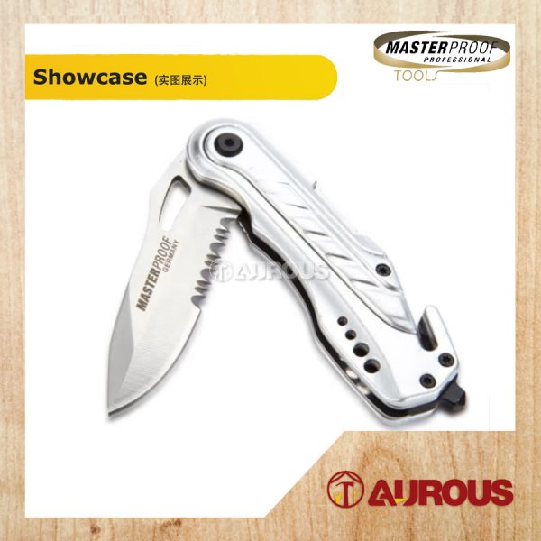 MASTERPROOF FOLDING FLIP KNIFE S/S MULTI-FUNCTION CUTTER WITH ALUMINIUM ALLOY HANDLE (69001) - Image 3