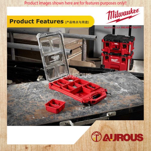 MILWAUKEE PACKOUT COMPACT LOW PROFILE ORGANIZER TOOL BOX (48-22-8436) - Image 5