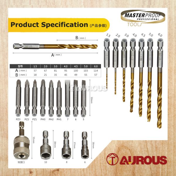 MASTERPROOF 20PCS IMPACT SCREW BIT & DRIVER DRILL BIT SET (22020) - Image 5