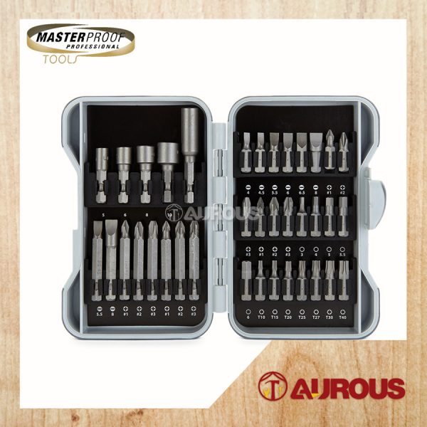 MASTERPROOF 37PCS IMPACT SCREW BIT SET & DRIVER NUT SETTER HEADSETS (22037-1)
