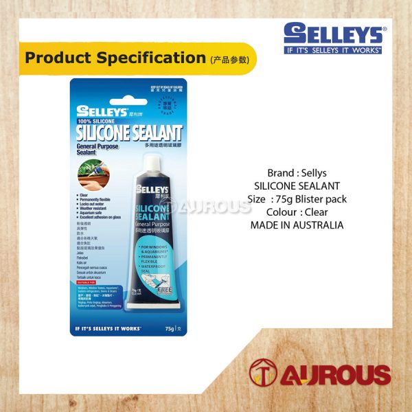 SELLEYS SILICONE SEALANT GENERAL PURPOSE (CLEAR) 75G - Image 4
