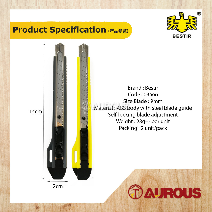 BESTIR 9MM CUTTER KNIFE TWIN PACK / PISAU KRAFT TANGAN (03566) - Image 5