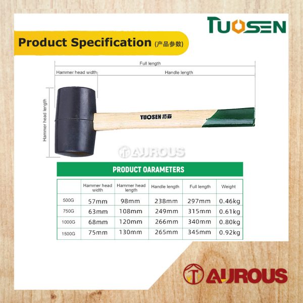 TUOSEN BLACK RUBBER MALLET DUAL FACE TILE FLOOR HAMMER / PENUKUL GETAH - Image 4