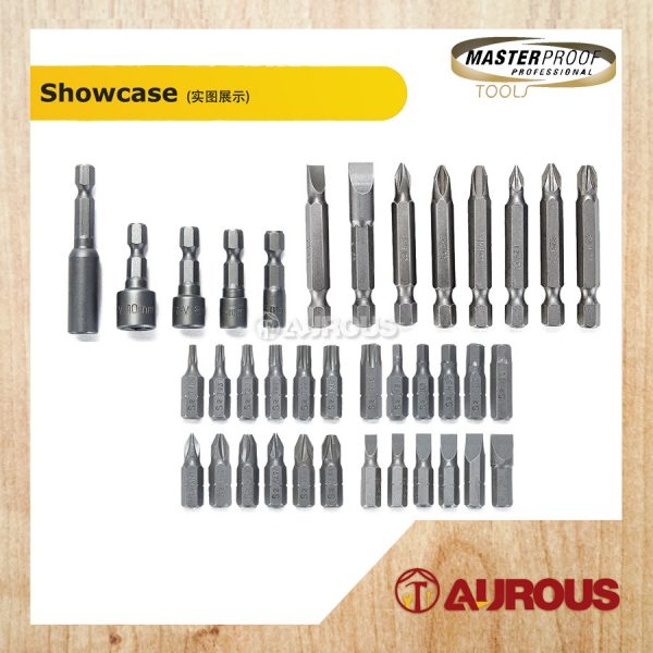 MASTERPROOF 37PCS IMPACT SCREW BIT SET & DRIVER NUT SETTER HEADSETS (22037-1) - Image 2