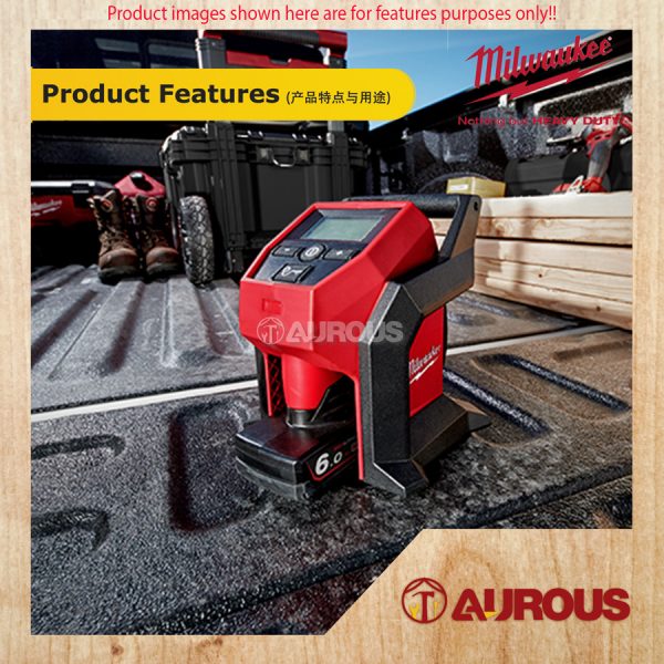 MILWAUKEE CORDLESS BATTERY M12 SUB COMPACT INFLATOR M12 BI-0 (BARE TOOL) - Image 7