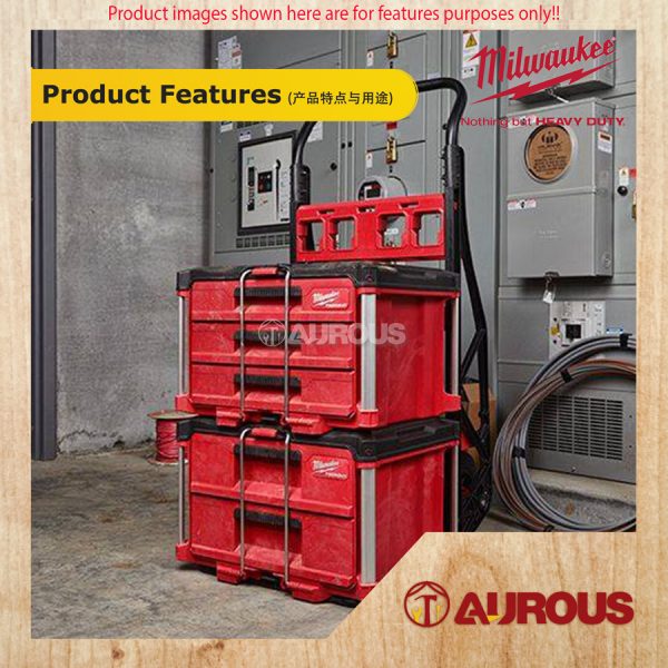MILWAUKEE PACKOUT 3 DRAWER TOOL BOX IP65 RATE UP TO 50 LBS WEIGHT CAPACITY (48-22-8443) - Image 8