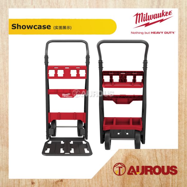 MILWAUKEE PACKOUT 2 WHEEL CART FOLDABLE TROLLEY 182KG CAPACITY 10'' WHEEL (48-22-8415) - Image 4