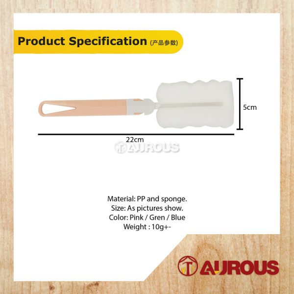 PVC HANDLE SOFT SPONGE BOTTLE BRUSH CLEAINING TOOLS (COLOUR RANDOM) - Image 5