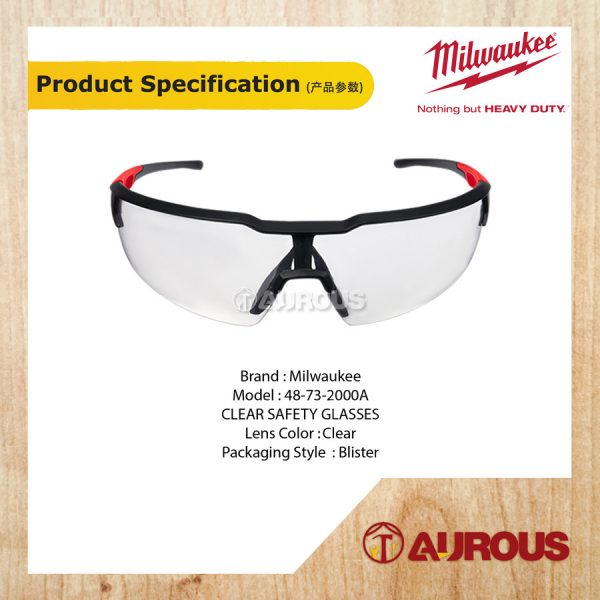 MILWAUKEE SAFETY GLASSES ANTI FOG ANTI SCRATCH LENSES [CLEAR] 48-73-2000A - Image 5