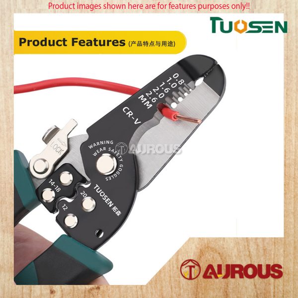 TUOSEN MULTIFUNCTIONAL 3 IN 1 WIRE STRIPPER PLIER 7''/180MM (11451) - Image 7
