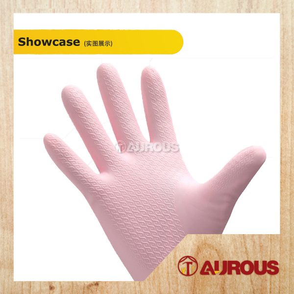 HOUSEHOLD WATERPROOF RUBBER KITCHEN HAND GLOVE WITH VELVET LINING (1 PAIR) - Image 2