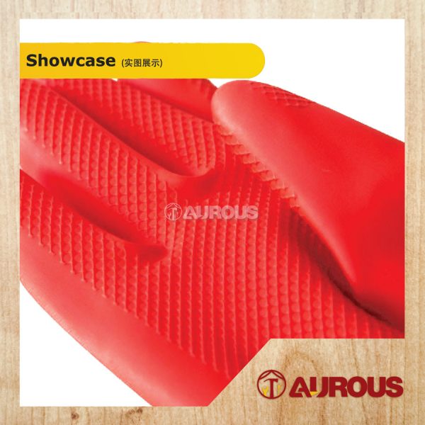 LONG HOUSEHOLD RUBBER HAND GLOVES 15'' (SIZE L) - COLOUR RANDOMLY - Image 4