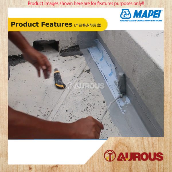 MAPEI MAPEBAND EASY RUBBER TAPE NON WOVEN FABRIC JOINT EDGE 130MM (10M/20M/30M) - Image 6