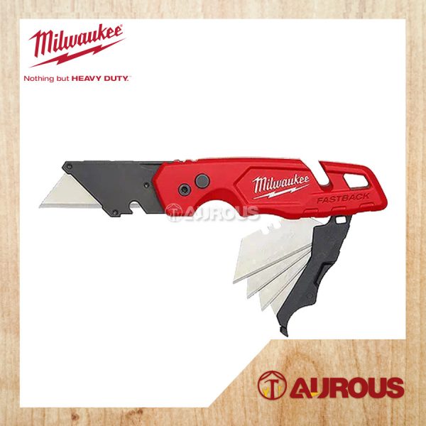 MILWAUKEE FASTBACK FOLDING UTILITY KNIFE WITH BLACK STORAGE 48-22-1502