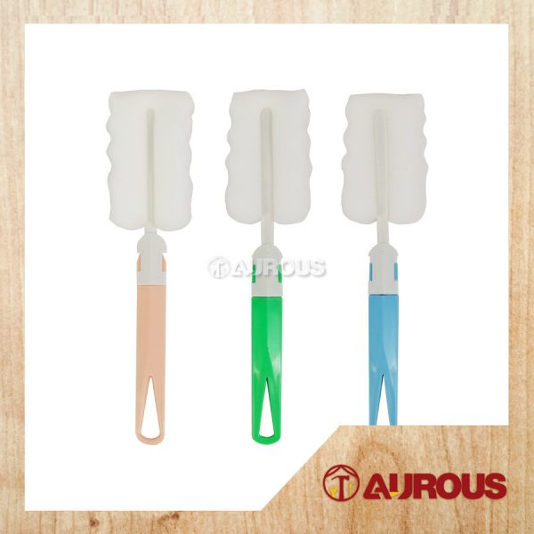 PVC HANDLE SOFT SPONGE BOTTLE BRUSH CLEAINING TOOLS (COLOUR RANDOM)