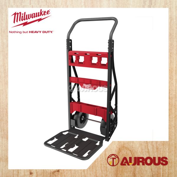 MILWAUKEE PACKOUT 2 WHEEL CART FOLDABLE TROLLEY 182KG CAPACITY 10'' WHEEL (48-22-8415) - Image 2
